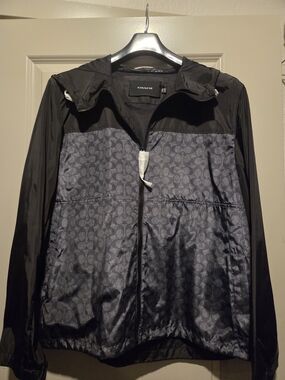 Coach Men’s Black Logo-Print Windbreaker Jacket